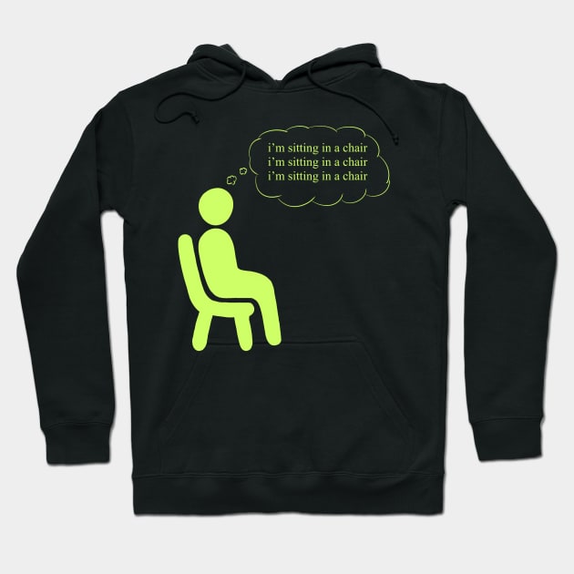 Portrait of a Neurotypical Sitting in a Chair Hoodie by Valley of Oh